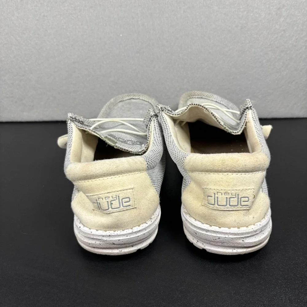 HeyDude Wally Sox Men's Size 10 Stone White Gray Slip On Casual Shoes